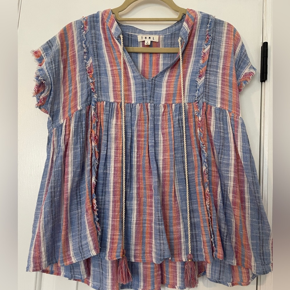 Colorful Striped Tunic Top